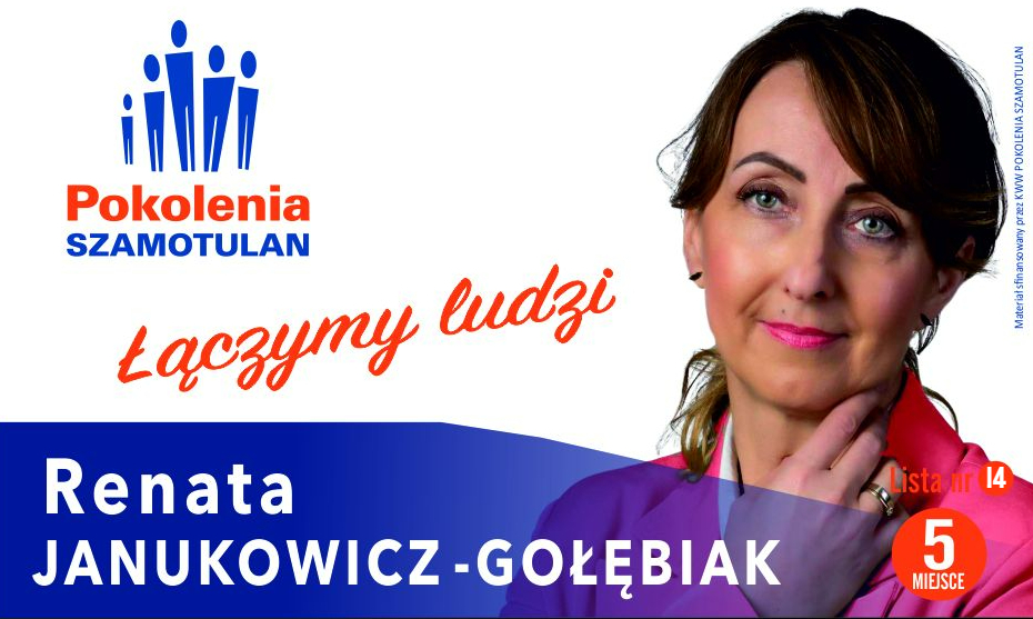 Renata Janukowicz-Gołębiak Kandydatka do Rady Miasta i Gminy Szamotuły